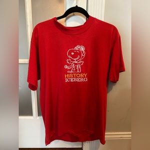ICEBERG JEANS Snoopy Red Barron Red Tshirt VINTAGE